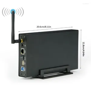 Portable 3.5'' HDD SSD Enclosure Wifi Router USB3.0 Rj45 Ethernet NAS Network Streaming Server Storage Case Box