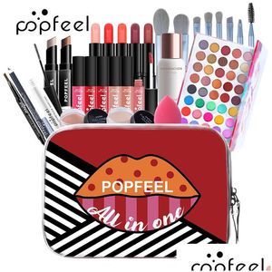 Make-up-Sets Popfeel Geschenk Anfänger 24 Stück in einer Tasche Lidschatten Lipgloss Lippenstift B Concealer Kosmetik Make-up-Kollektion Drop Lieferung Otyh0