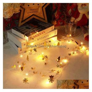 Christmas Decorations For Home 2M 20 Led Copper Wire Pine Cone Light Tree Kerst Natal Year 2022 211104 Drop Delivery Garden Festive Dhbux