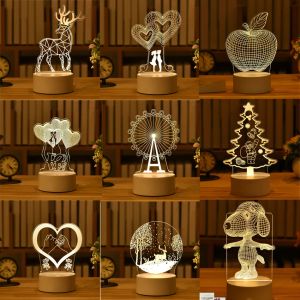 Lampa 3D akrylowa lampy nocne lampy lampy neonowe lampa świąteczna świąteczne dekoracje do domowej sypialni urodzinowe prezenty ślubne