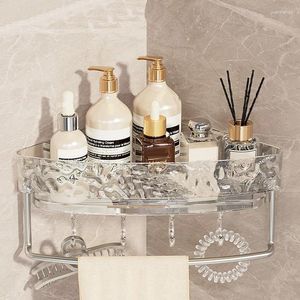 Storage Boxes Shower Mounted Shelves Towel Space-saving Shampoo Wall Holder Shelf Glacier Pattern Rack Bathroom Organizer Home