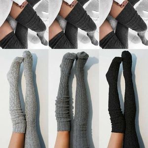 Women Socks Fashion Lady Cable Knit Extra Long Stockings Over Knee Thigh High Warm Pantyhose Trim Tights