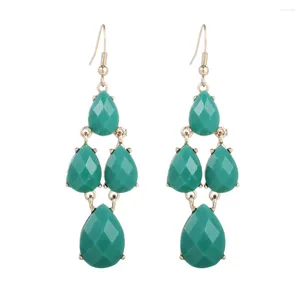 Dangle Earrings FishSheep Statement Acrylic Green Water Droplet Beads Drop Elegant Women's Long Party Jewelry And Accessories