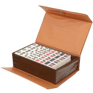 マジョンセットゲームチャイニーズミニポータブルタイルセットトラベルタイル伝統的なテーブルアメリカンゲームボードマジョングパート大規模240202