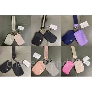 9 models lu yoga Dual Pouch Keychain Wristlet Card Bag Coin Purse Wholesale Price