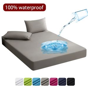 100 % wasserdichter Matratzenbezug, verstellbares, rutschfestes Bett-Spannbetttuch mit Gummibändern für Queen King 90/160/180 x 200 240129