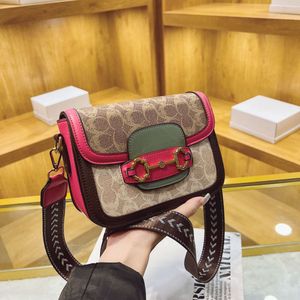 French Niche Women's New Contrasting Color Shoulder Versatile Broadband Crossbody Small Square Bag 2024 78% Off Store wholesale
