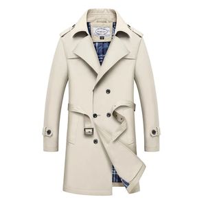 Mens Long Trench Płaszcz Kurtka męska Business Casual British Coat Men Slim Duble Beded Punk Men 240122