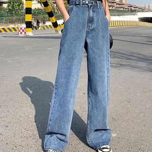Dżinsy damskie 2024 Kobiety harajuku workowate wysokiej talii szerokie nogi panie femme e-girl streetwearne spodni vintage niebieski dżins mejr y2k