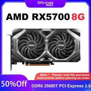 Grafikkarten MSI AMD RX5700 8G Grafikkarte GPU GDDDR6 256Bit 2304 Rx 5700 8gb Unterstützt Computer Desktop Spiele Office Mining Serie