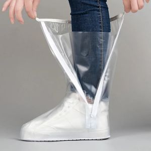 Schutzstiefel und Schuhe für Erwachsene, Überzug für Herren, wasserdicht, Motorrad, Fahrrad, Radfahren, Regen, Schnee, Stiefelüberzüge, lange, dicke Sohle, Weiß, 240125