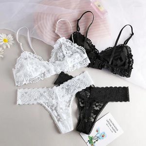 Bras Sets Seamless Bra Set Super Thin Transparent Underwear Female Intimate Soft Comfortable Wire Free Lingerie