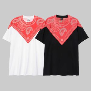 MB T-shirt da uomo 24ss designer Estate Nuovo MB Sciarpa rossa con fiori di anacardi T-shirt a maniche corte in puro cotone stampato T-shirt da coppia