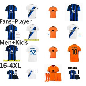 23 24 Bastoni DiMarco Soccer Jersey Barella Inters Milans Lautaro Vidal Pavard 2023 2024 Thuram Dzeko Football Shirt Calhanoglu Men Kids Kit Frattesi Cuadrado 16-4xl