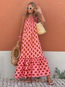 Casual Dresses Fitshinling Fashion in Maxi For Women Summer Sundress Sleeveless Sexy Slim Vestidos Femme Plaid Long Dress Female