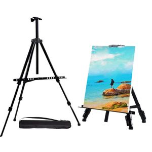 Portable Adjustable Metal Sketch Easel Stand Foldable Travel Easel Aluminum Alloy Easel Sketch Drawing For Artist Art Supplies 240129