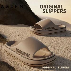 ASIFN Men Trend Summer Slippers Cloud Cushion Slides EVA Soft Bottom Male Suitable Indoor Outdoor Beach Shoes Flip Flops 240202