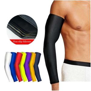 Cotovelo joelheiras proteção uv mangas de compressão de braço de resfriamento para homens/mulheres/estudantes cinta beisebol basquete futebol ciclismo drop d otwut