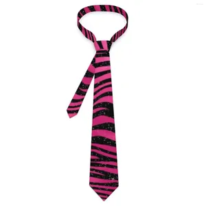 Bow Ties Tiger Print slipsar Bright Pink and Black Stripes grafisk hals elegant krage för män fritidsslips tillbehör