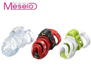 Meselo Peins Cage Male Sm Devices, Cock Lock Ring mit 4 Ringen Sexspielzeug für Männer Kunststoff Anti-Off-Bondage-Ring Homosexuelles Spielzeug Y1907133805111