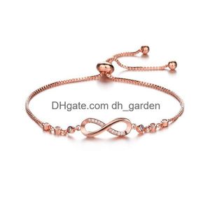 Charme Pulseiras Infinito Diamante Pulseira String Ajustável Mulheres Bangle Noivado Jóias Presente Will e Sandy Drop Delivery Dhgpe