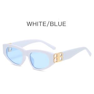 Med Box Baleciaga Designer BB Man Women Cat Eye Solglasögon unisex designer Goggle Beach Sun Glasses Retro Frame Design UV400 BB Glasses 925