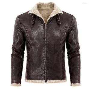 Men's Jackets 2024 Autumn/Winter Fur Integrated Coat Thickened Faux Leather Jacket For Men