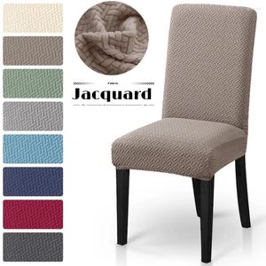 Chair Covers Jacquard Cover Elastic Dining Room Slipcover Anti-dirty Seat For Kitchen Office Restaurant Wedding Banquet 1pc