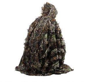 Jakt Camo 3D Leaf Cloak Yowie Ghillie Breattable Open Poncho Type Camouflage Birdwatching Poncho Windbreaker Sniper Suit Gear1211212