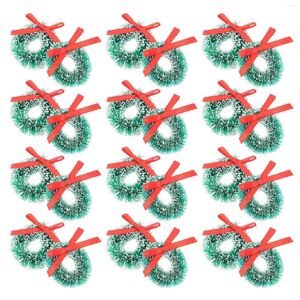 Decorative Flowers 24 Pcs Kitchen Cabinets Christmas Wreath Party Toy Room Mini Simulation Garland Hanging Decor For Xmas