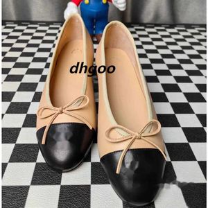 Designer Dress shoes Spring and Autumn 100% cowhide letter bow Ballet Dance shoes fashion women black Flat boat shoe Lady leather Lazy Loafers