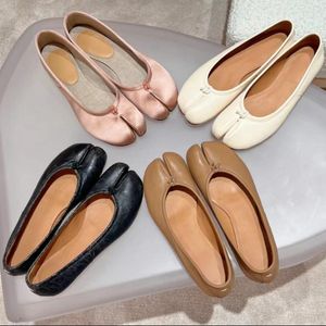 Tabi Ballerina Shoe Women Luxury Designer Sandal Half Casual Shoes Ballef Flat Leather Ankle Heel Slip On Boot Lambskin Calf Dance Size 35-40