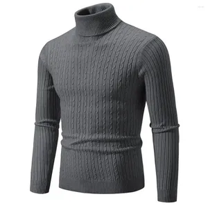 Herrenpullover Herrenmode Strickpullover Einfarbig Langarm Stehkragen Basic Top Rollkragen Winterkleidung