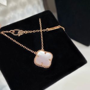 Designer de colar de trevo de quatro folhas para mulheres 925 colar de prata esterlina 1 colar de pingente de flores 18K Gold Bated Onyx Agate Jóias do Dia dos Namorados Presente 2024