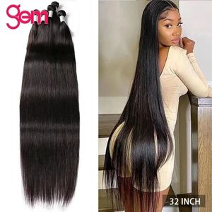 Peruvian 100% Human Hair Straight Bundles Weaving Weave For Black Women 3 4 Deal Natural 30 Inch Bundle Etensions 240127