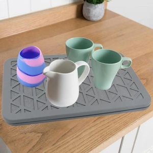 Esteiras de mesa escorredor de prato cozinha absorvente talheres placemats almofada de drenagem resistente ao calor contador para pia geladeira gaveta