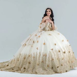 2024 Сексуальные милые платья Quinceanera с аппликациями и кружевными бусинами. Тюль-платье для выпускного вечера. Вечернее платье принцессы для юниоров. Платье Sweet 16. Vestidos 15 Anos.