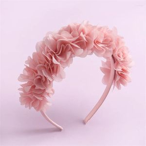Accessori per capelli Fascia per capelli alla moda con fiori in pizzo Creativo rosa per bambini Principessa per ragazze Fasce per capelli fresche e dolci Copricapo