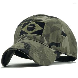 Ball Caps Brazylia Flaga Kamuflaż Baseball Cap Brasil Mężczyzna Snapback Mężczyźni Kobiety Bones Trucker Camo Dad Hat Hafted Masculino