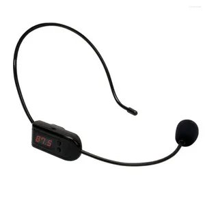 Microfoni Microfono wireless FM portatile Cuffia megafono Radio microfono per altoparlante/insegnamento/guida turistica/promozione delle vendite/riunioni