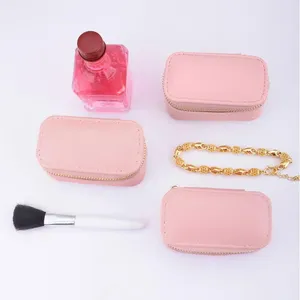 Jewelry Pouches Small Box Ring Storage Stylish Spacious Faux Leather Elegant Organizer For Earrings Rings