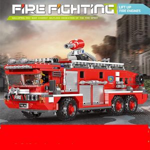 Lepin blockerar Xingbao 03028-03031 City Water Tank Ladder Fire Truck Model Children Puzzle Montering