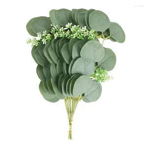 Decorative Flowers 1pc Simulation Eucalyptus Leaves Artificial Plants Fake Flower Home Decor Long Branch Wedding Po Shoot Decoration