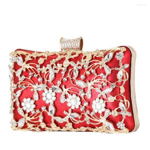 Borse da sera Borsa con strass Fiore di cristallo Borsa da cena per matrimoni Borsa a tracolla Mini alla moda Bella