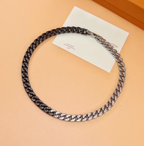 2024 Link necklaces Harajuku Silver Color Hip Hop Hand Chain Punk Stainless Steel Men's Jewelry Heavy