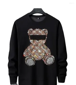 Hoodies masculinos strass design broca anime homem moda casual diamante pedra masculino suéteres