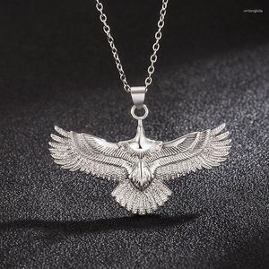 Hängen Trendy Silver 925 Chain Necklace For Men smycken Animal Eagle Pendant Male Party Accessories Choker Present Boy