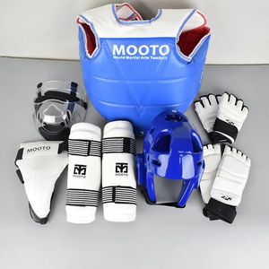 Conjunto completo de equipamentos de proteção para taekwondo, 8 peças, equipamento de combate real, competição grossa, artes marciais, conjunto de protetor de combate, treinamento de equipamentos 240124