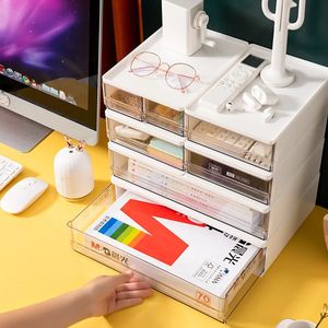 Stackbar Desktop Storage Drawer Multilayer Office Stationery A4 Paper Document Organizer Cosmetics Box Type 240125