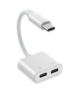 Adattatore USB C 2 in 1 o sdoppiatore caricabatterie 3A Ricarica rapida e musica HIFI DAC 1 porta tipo C maschio a 2 porte tipo C femmina per Pixel HuaWei3375048